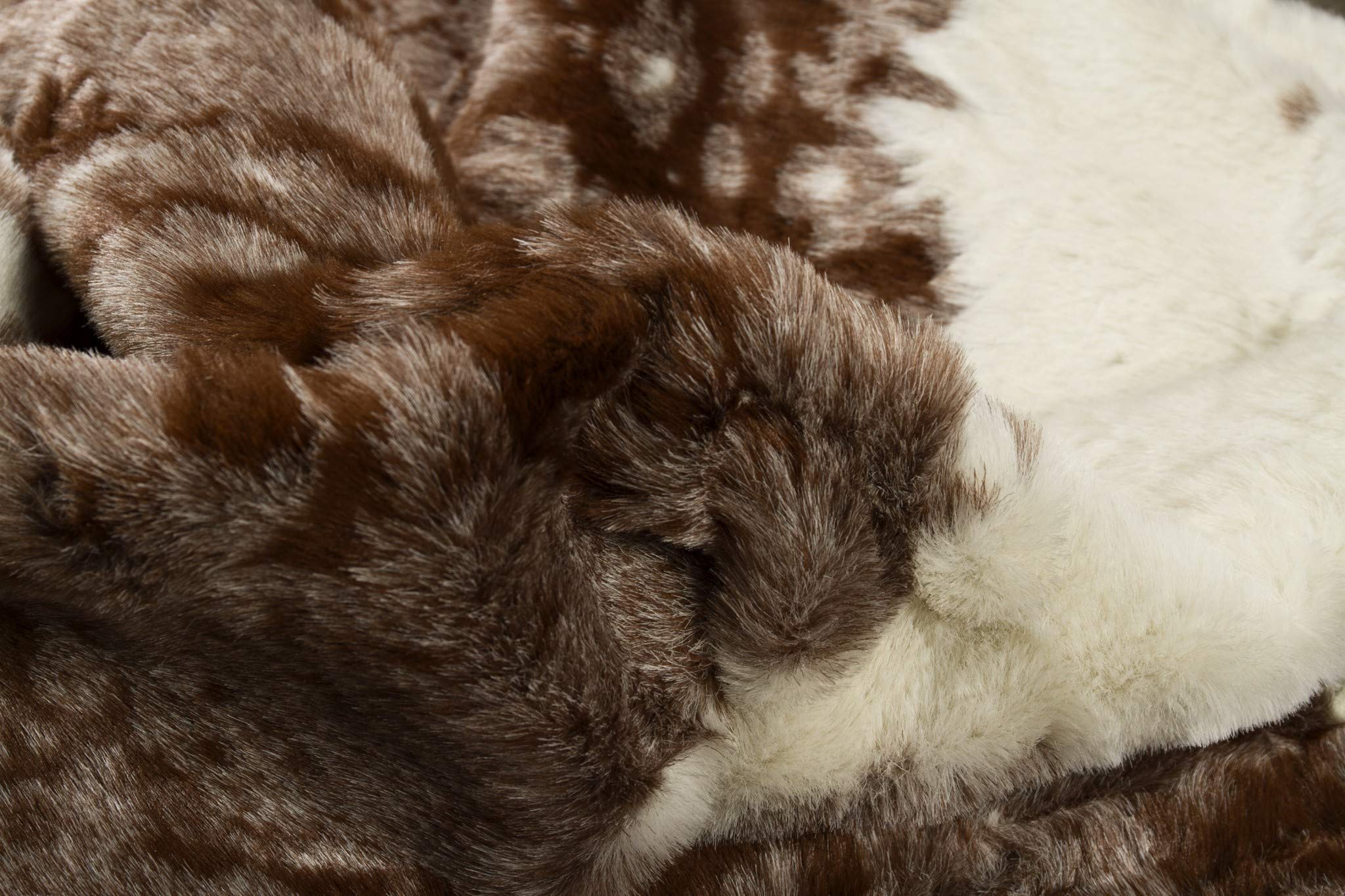 HomeRoots Kitchen 63' x 90' Decorative Faux Hide Area Rug - Chocolate and White