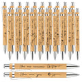 Watersay 20 Pcs Inspirational Bamboo Pens Flower Ballpoint Pens Bulk with Black Ink Employee Appreciation Thank You Gift for Wom