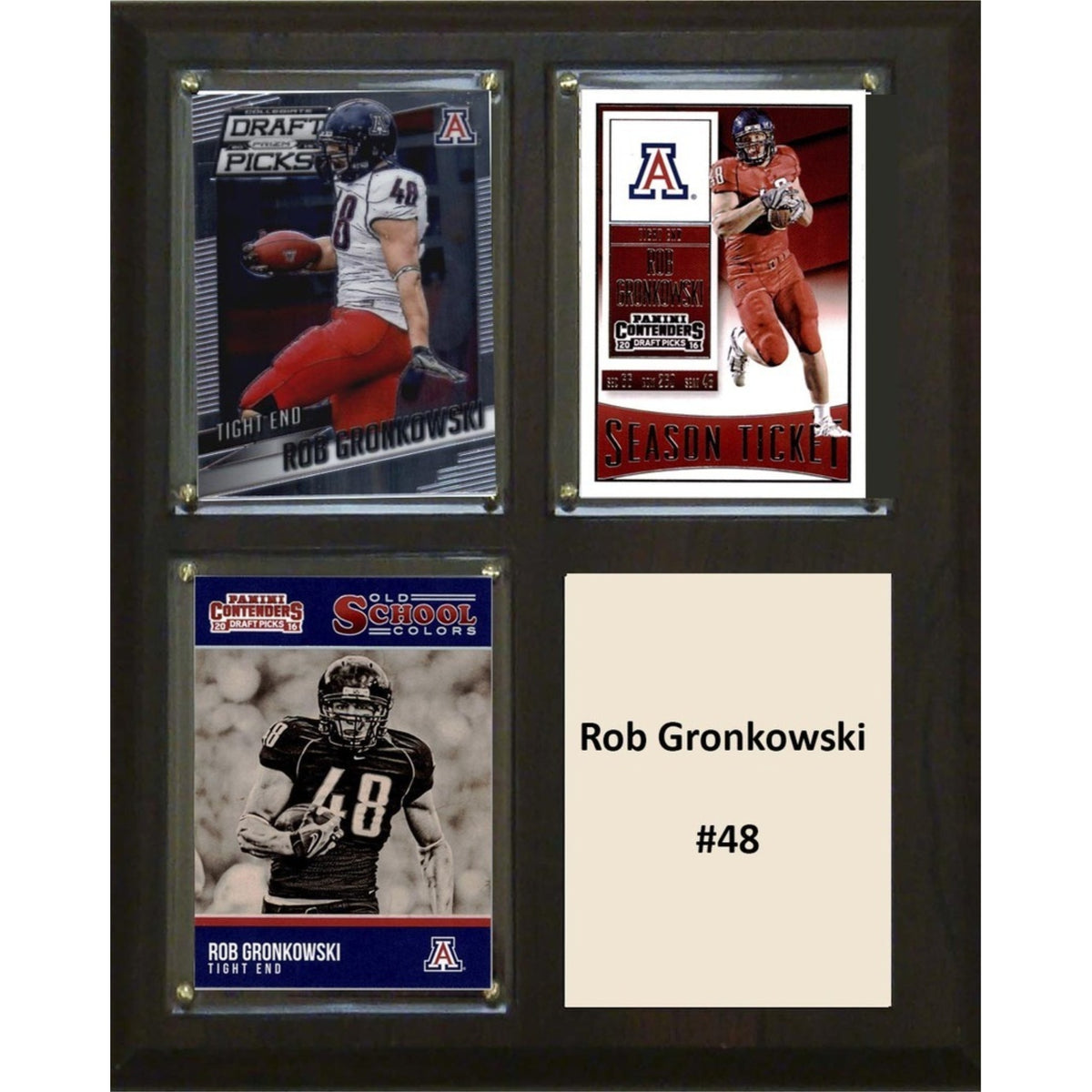 Ncaa 8 Inch X10 Inch  Rob Gronkowski Arizona Wildcats Three Card Plaque