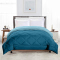 TundwalS Reversible Double Bed King Size Comforter/220 Gsm Microfiber Reversible Ac Comforter/Blanket For Winter/Quilt Sea Gre