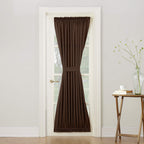Sun Zero Barrow Energy Efficient Rod Pocket Door Curtain Panel, 54'' x 72'', Chocolate