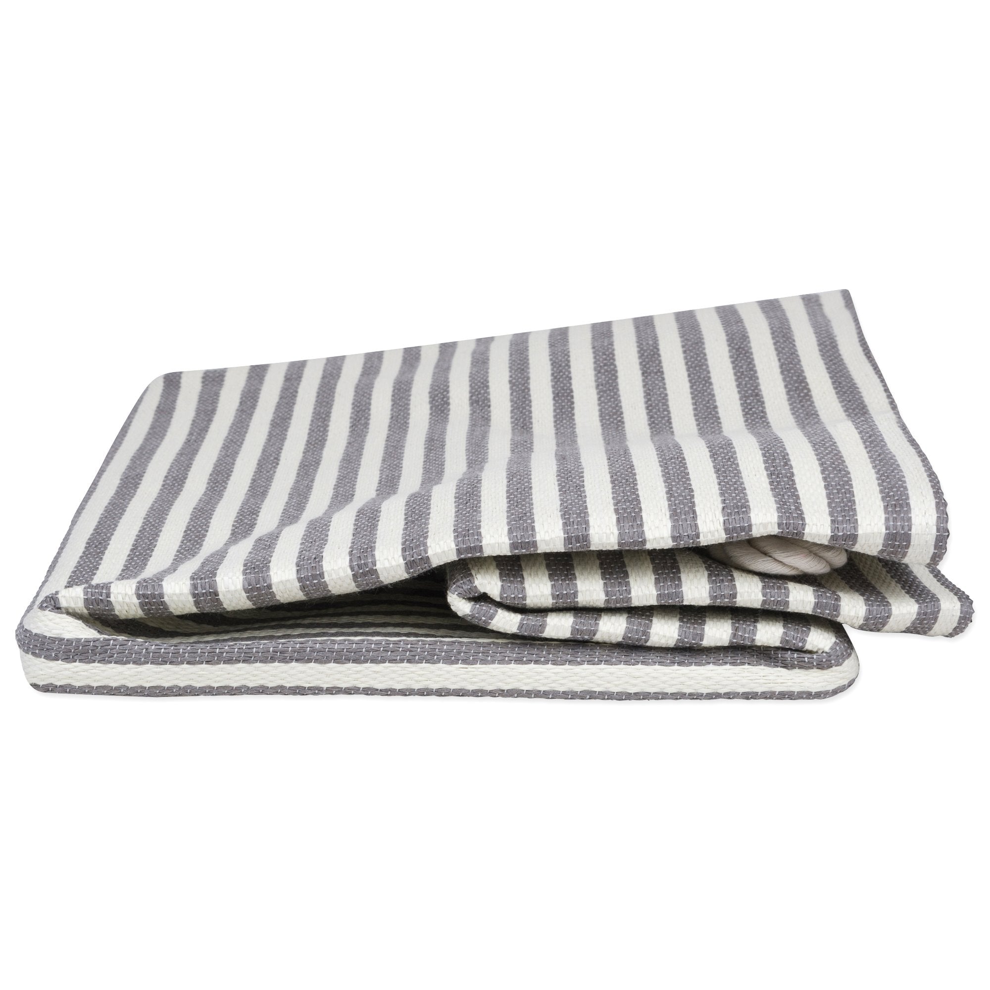 Dii Woven Paper Storage Bin, Pinstripe, Gray, Medium Rectangle