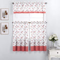 Interior Trends 3 Piece Kitchen Window Curtain Panel Tiers And Valance Set (36' Tiers Set, Cherry)