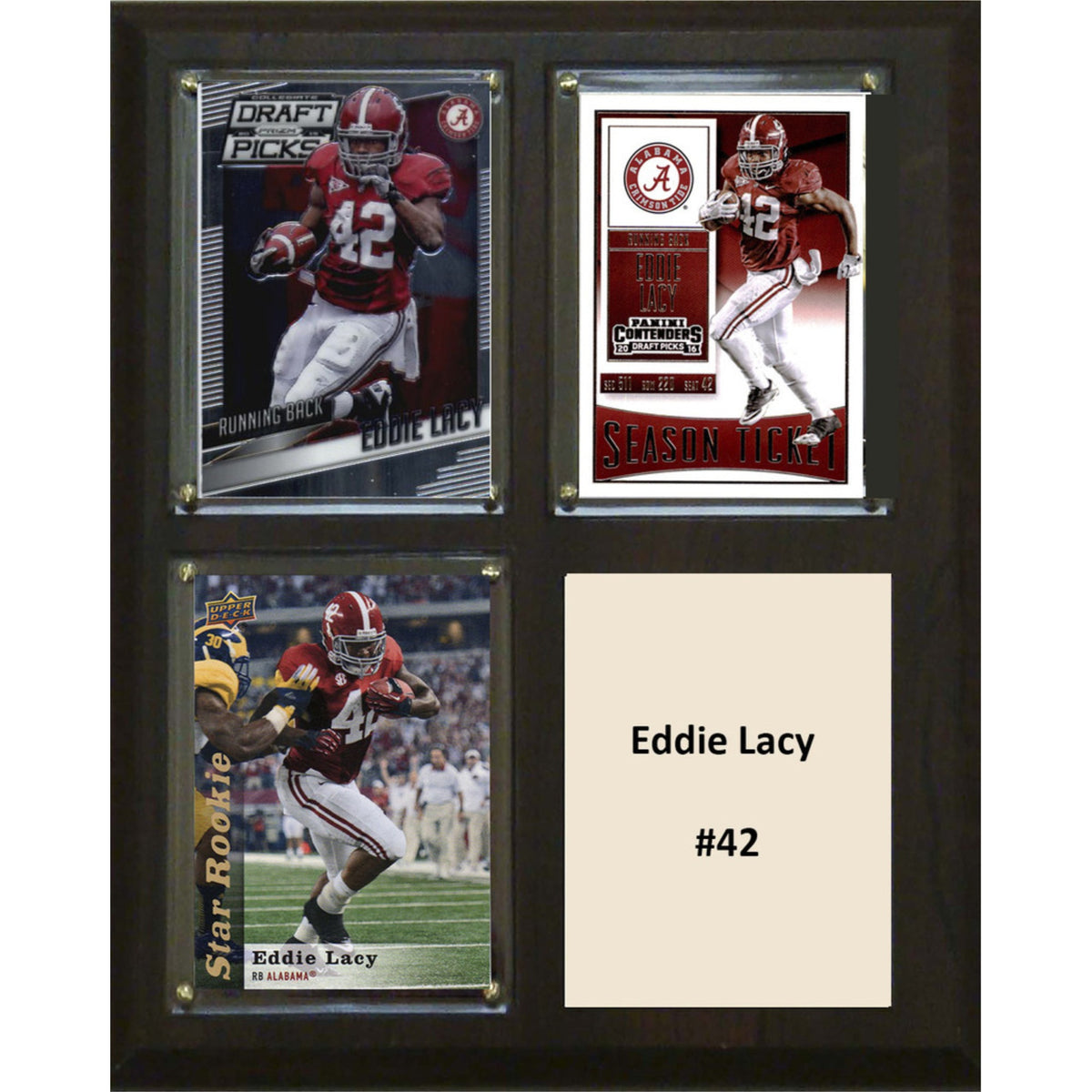 Ncaa 8 Inch X10 Inch  Eddie Lacy Alabama Crimson Tide Three Card Plaque