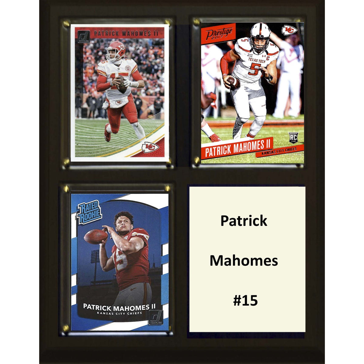 Nfl 8 Inch X10 Inch  Patrick Mahomes Kansas City Chiefs Three Card Plaque