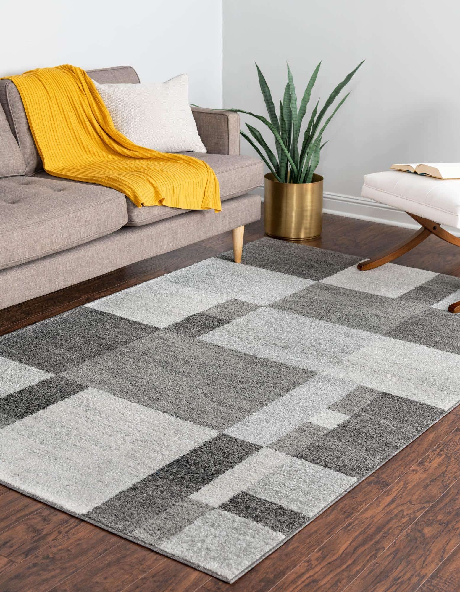 Unique Loom Autumn Collection Area Rug - Providence (10' X 14' 1'' Rectangle, Gray/ Ivory)