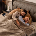Bearhug Electric Blanket Full Size 77' X 84', Velvet & Sherpa Heated Blanket, 10 Heating Levels & 1-12H Auto Off, Over-Heat Pr