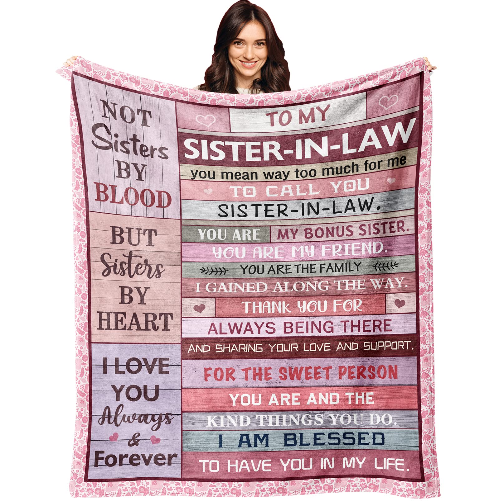 Xalazy Sister In Law Gifts Blanket 50X60In, Sister In Law Birthday Gifts, Gifts For Sister In Law, Mother'S Day For Sister In La
