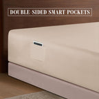 Elegant Comfort 1500 Premium Hotel Quality 18-24 Inches Deep - Extra Deep Pocket Single Fitted Sheet For High Mattress, Luxury And Softest, Smart Pocket - Wrinkle Free, Queen, Cream