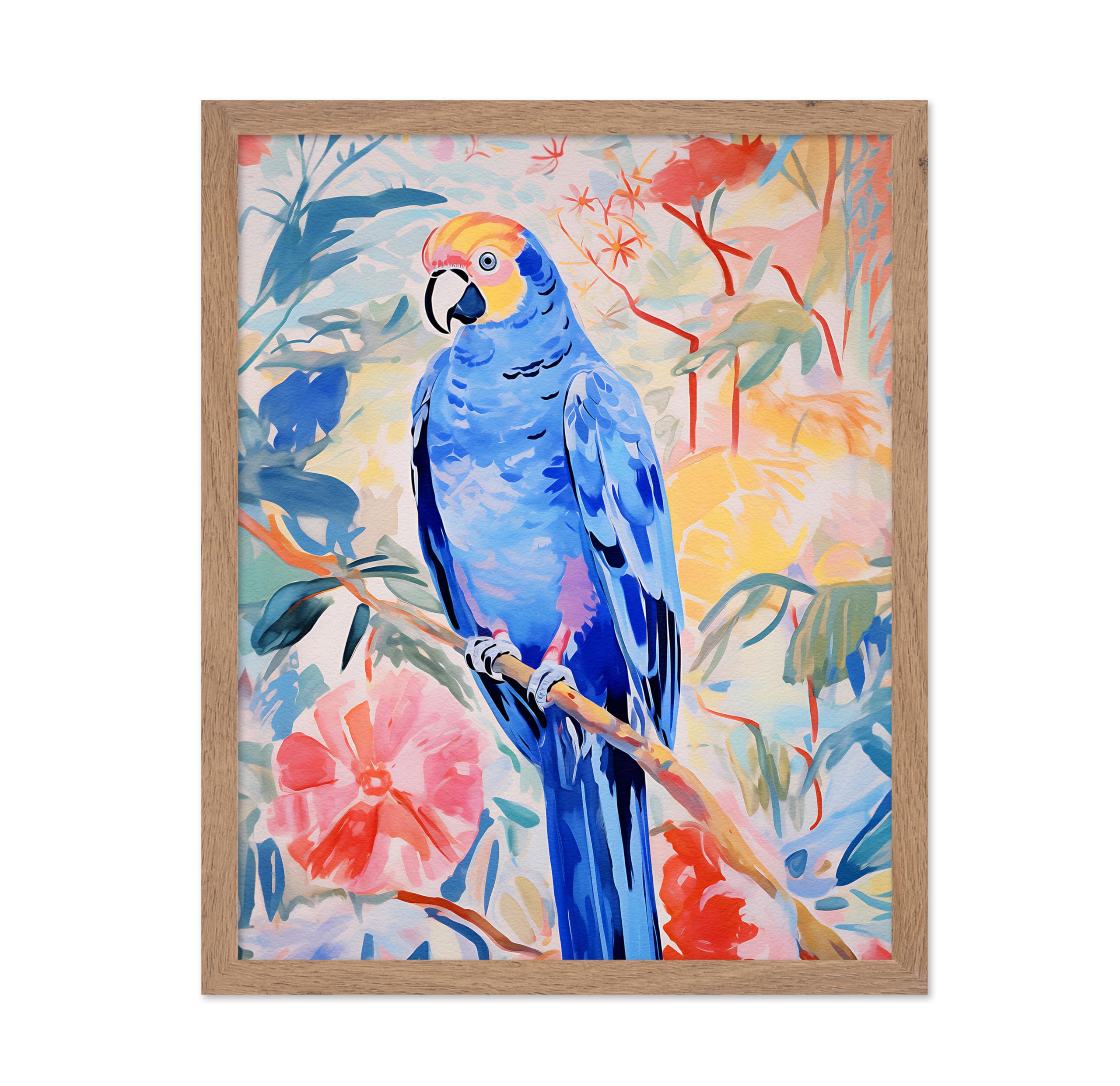 Poster Master Macaw Parrot Poster - Parrot Portrait Print - Bird Art - Watercolor Art - Gift for Veterinarian, Animal Lover - Pe