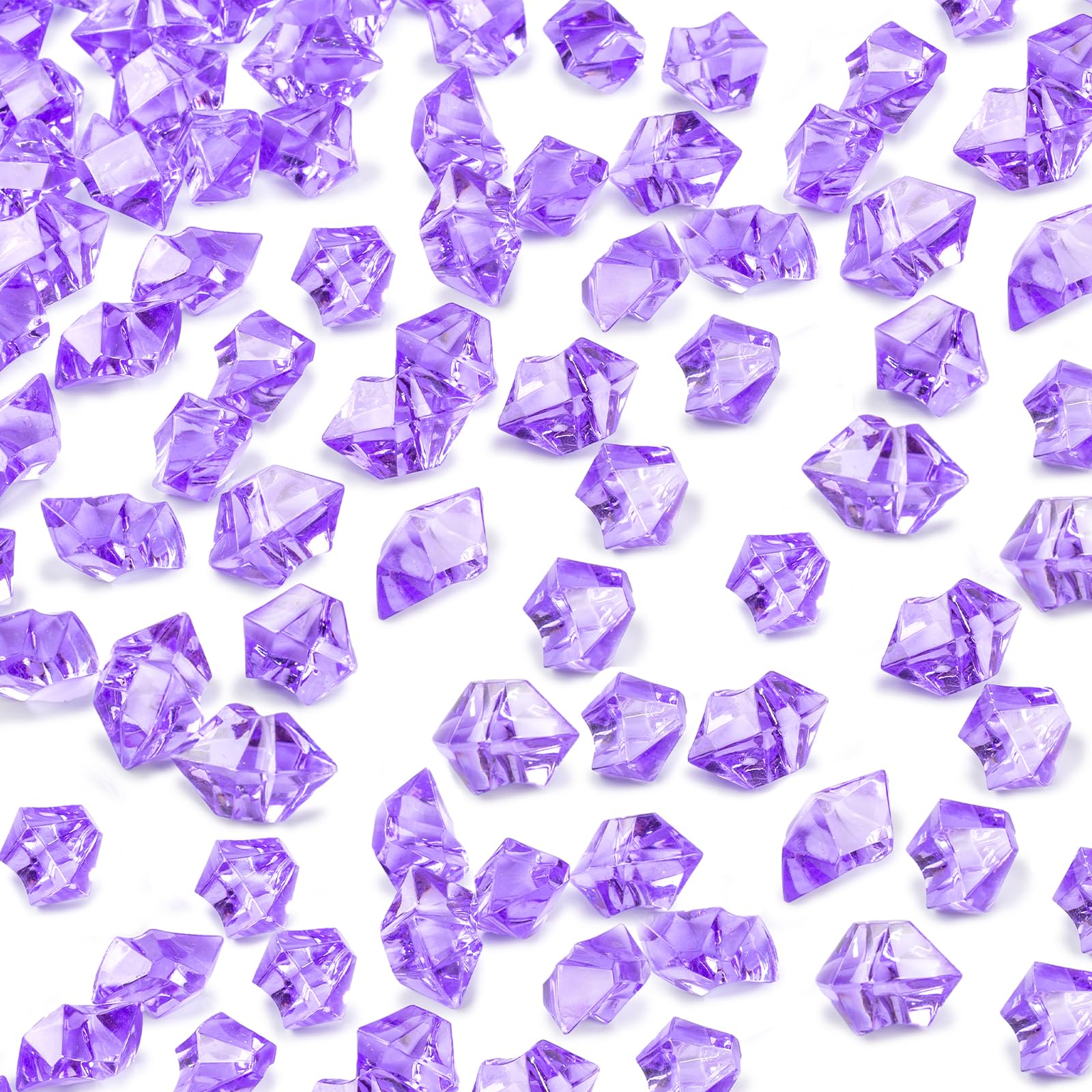 DomeStar 550PCS Purple Vase Fillers, Acrylic Fake Crushed Ice Rocks Fish Tank Vase Centerpiece Party Table Scatter Props Display