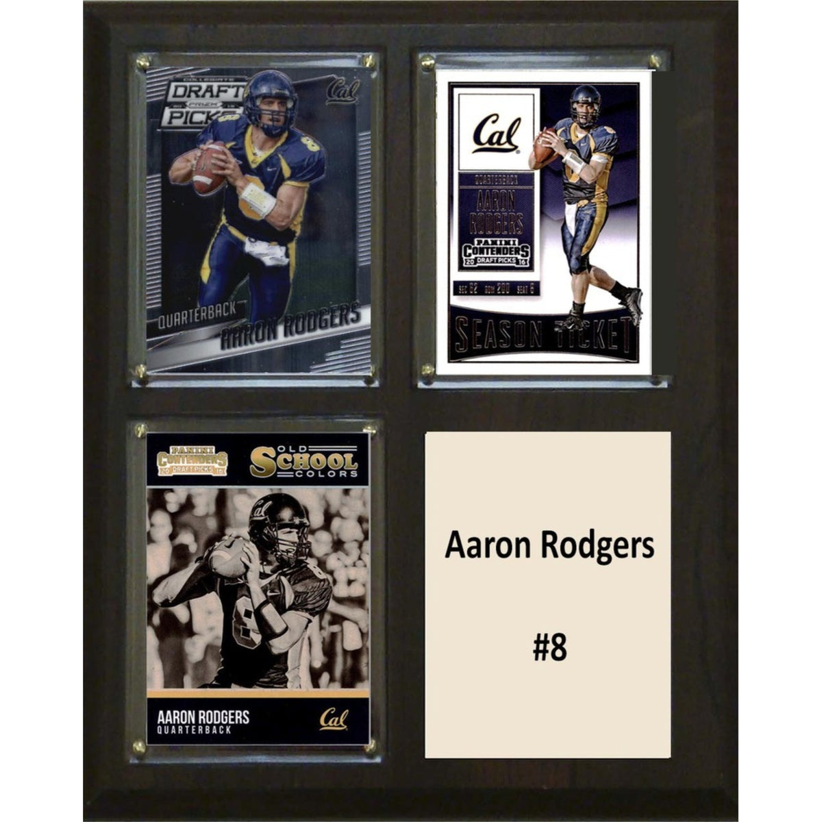 Ncaa 8 Inch X10 Inch  Aaron Rodgers California Golden Bears Three Card Plaque