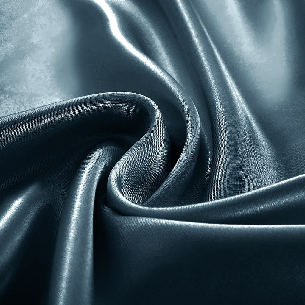 Homiest Deep Sea Blue Satin Fitted Sheet Twin Size Fitted Bed Sheet, Deep Pocket Fitted Sheet Only, Luxury & Ultra Soft Bedding Fitted Sheet Single Bottom Bed Sheets Sold Separately