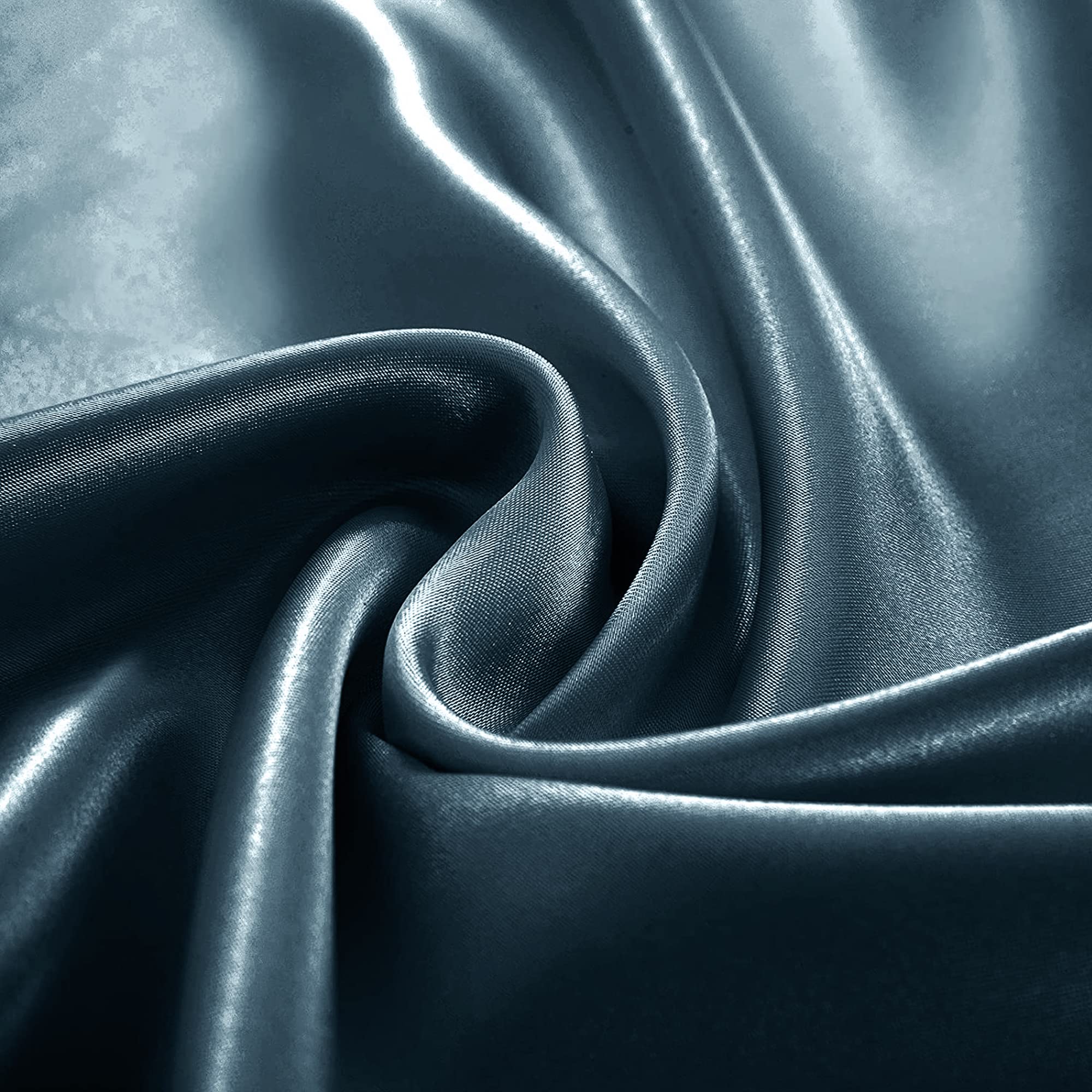 Homiest Deep Sea Blue Satin Fitted Sheet Twin Size Fitted Bed Sheet, Deep Pocket Fitted Sheet Only, Luxury & Ultra Soft Bedding Fitted Sheet Single Bottom Bed Sheets Sold Separately
