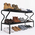 Amoowis Expandable Shoe Rack for Closet, 2Tier Metal Shoe Shelf, Sturdy