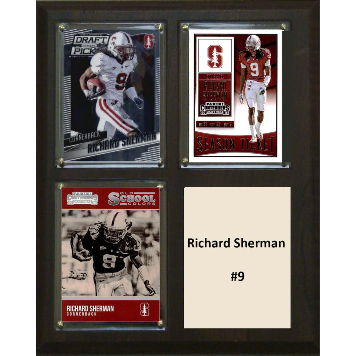 Ncaa 8 Inch X10 Inch  Richard Sherman Stanford Cardinal Three Card Plaque