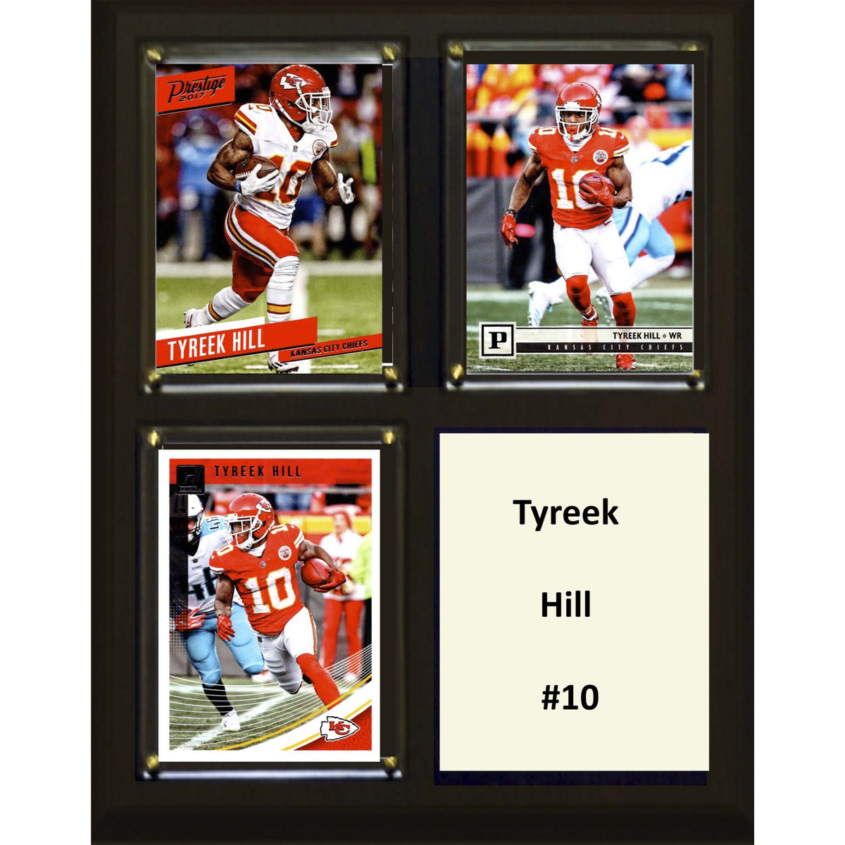 Nfl 8 Inch X10 Inch  Tyreek Hill Kansas City Chiefs Three Card Plaque
