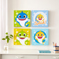 Idea Nuova Baby Shark 4 Pack Square Canvas Wall Art Set, 11x11 each