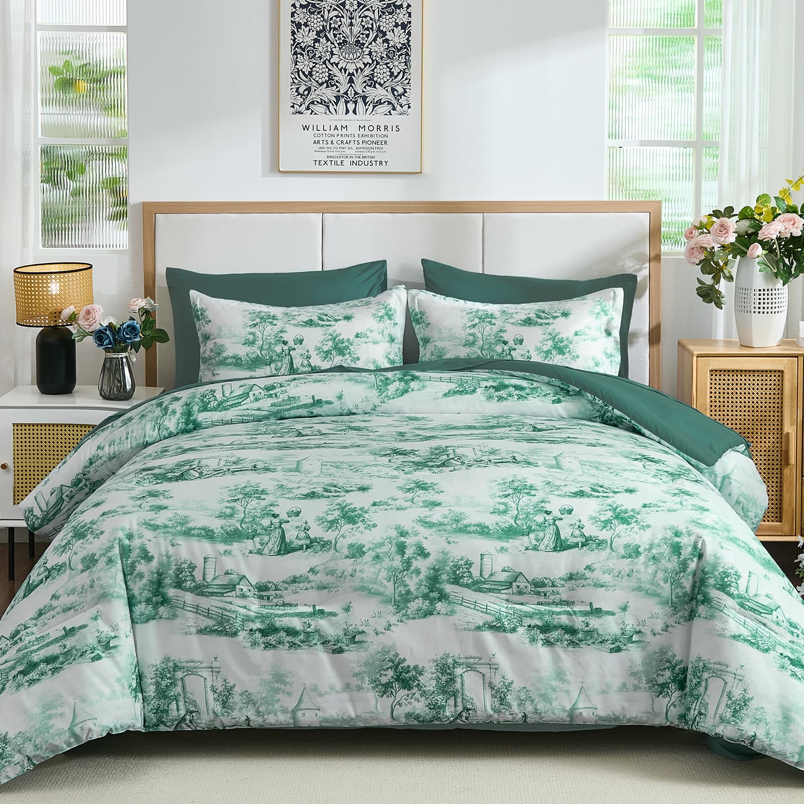 Wongs Bedding 7 Pieces Comforter Set Floral Comforter Bed In A BagYs01Ab091777K7UA