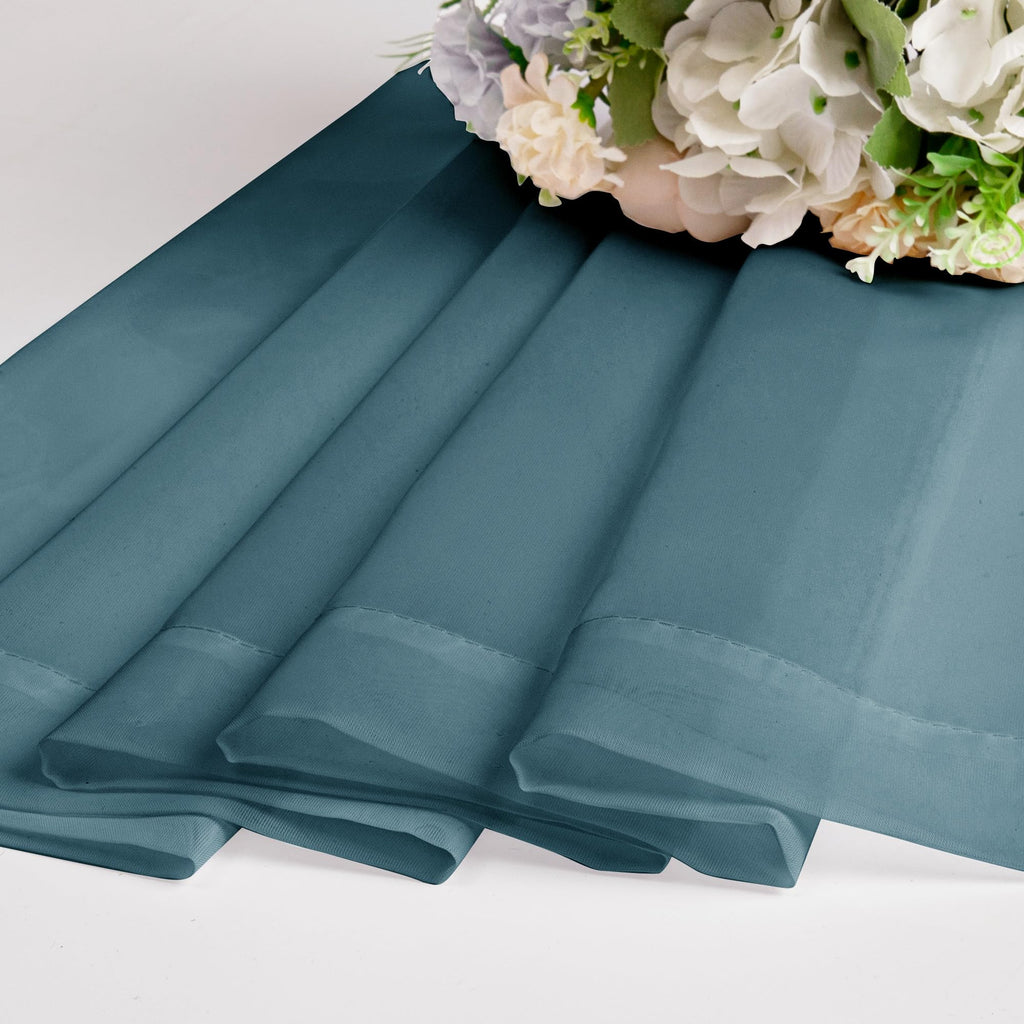 Chyhomenyc Dusty Blue Sheer Curtains 36 Inch Length 2 Panels, Light Filtering Voile Short Window Curtians For Bathroom Small Win