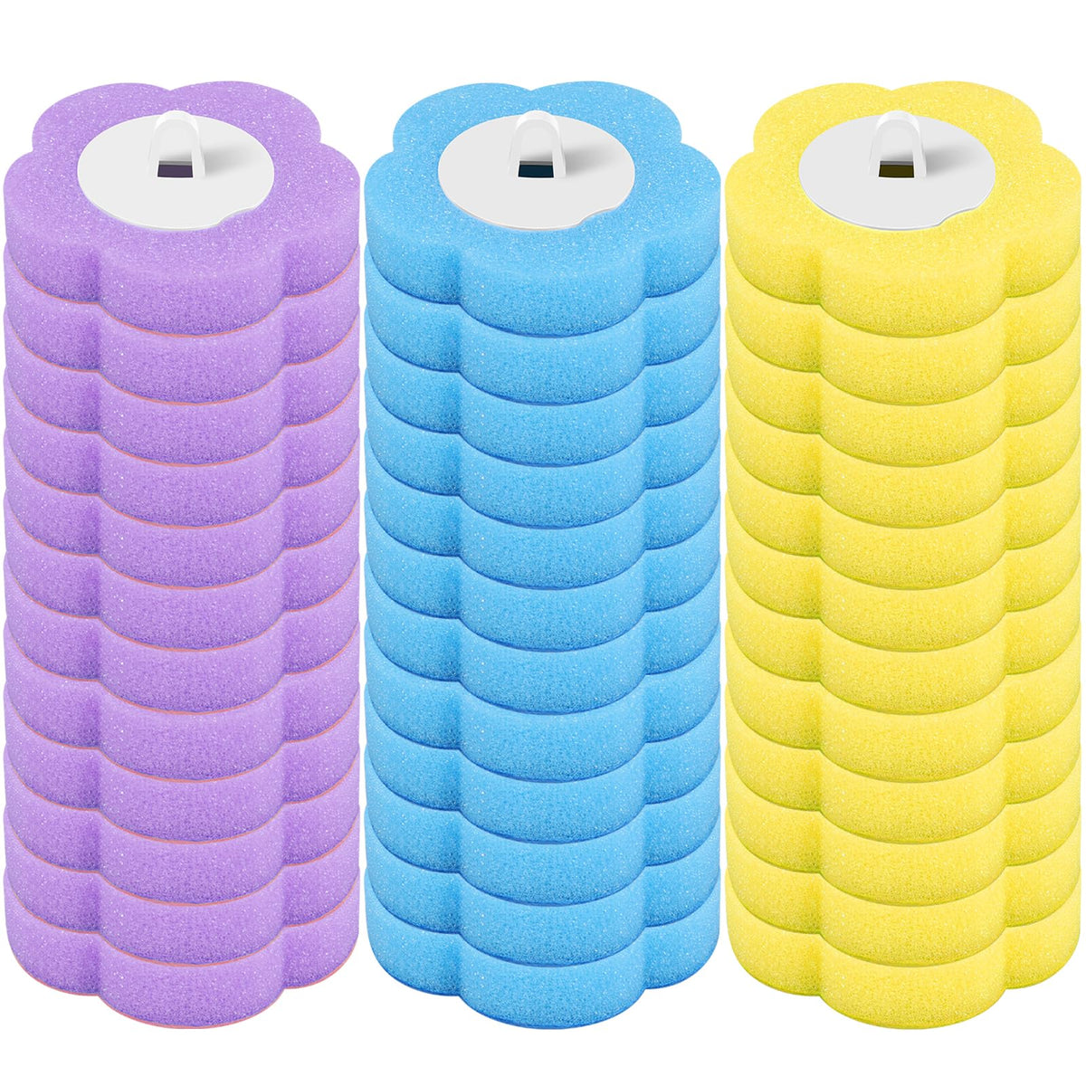LYIYEYAN 36 Pack Disposable Toilet Bowl Cleaner Wand Refills, 360 Sponge Replacement Heads for Wall Mounted Brush System, Hygien
