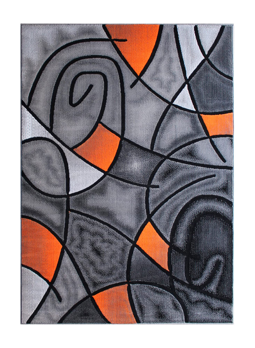 Flash Furniture Jubilee Collection Abstract Area Rug - Colorfast Orange Olefin Rug - 8' X 10' Area Rug - Jute Backing - Living Room, Bedroom, & Family Room