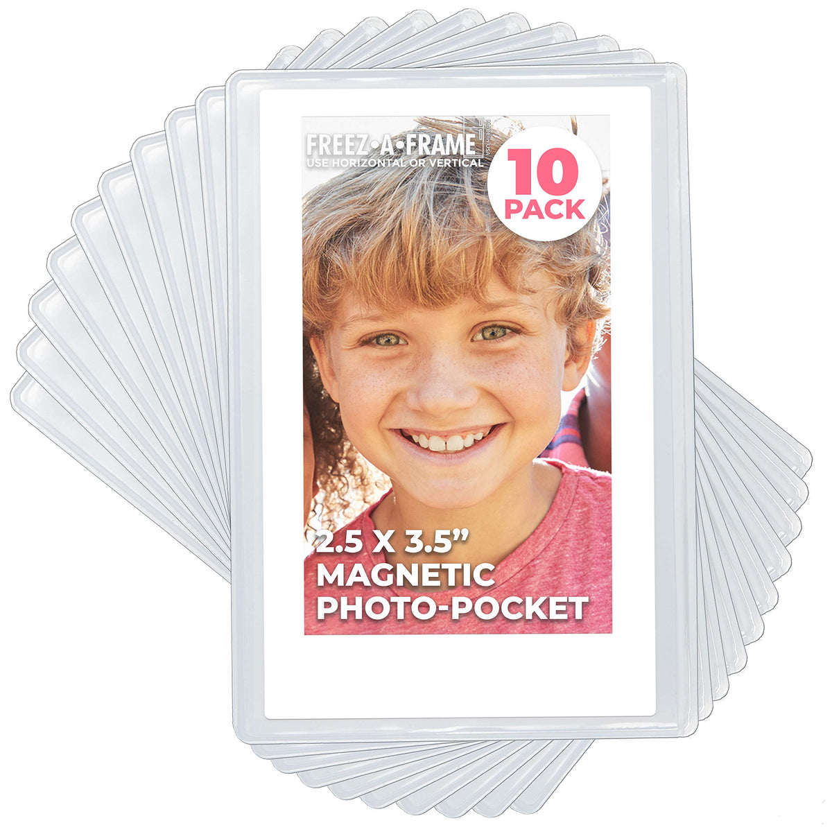 Freez-A-Frame Magnetic Photo Pocket 2.5 x 3 .5 (Wallet Size) 10 Pack
