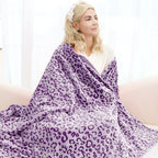 Fleece Blanket Plush Purple Soft Blanket Queen Size Throw Blankets For Bed Warm