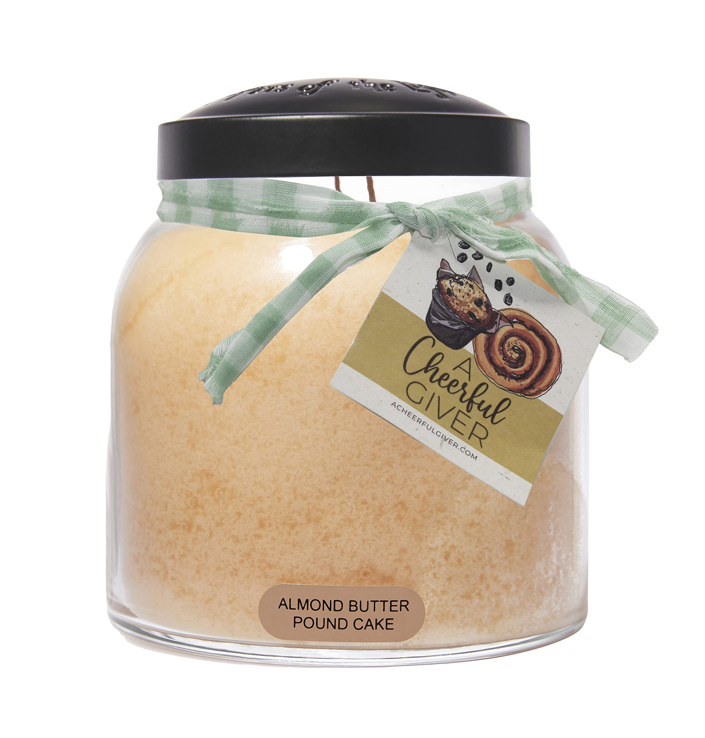 A Cheerful Giver - Almond Butter Pound Cake - 34oz Papa Scented Candle Jar with Lid - Keepers of the Light - 155 Hours of Burn T