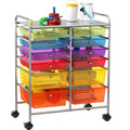 Simple Houseware Utility Cart with 12 Drawers Rolling Storage Art Craft Organizer, Multicolor