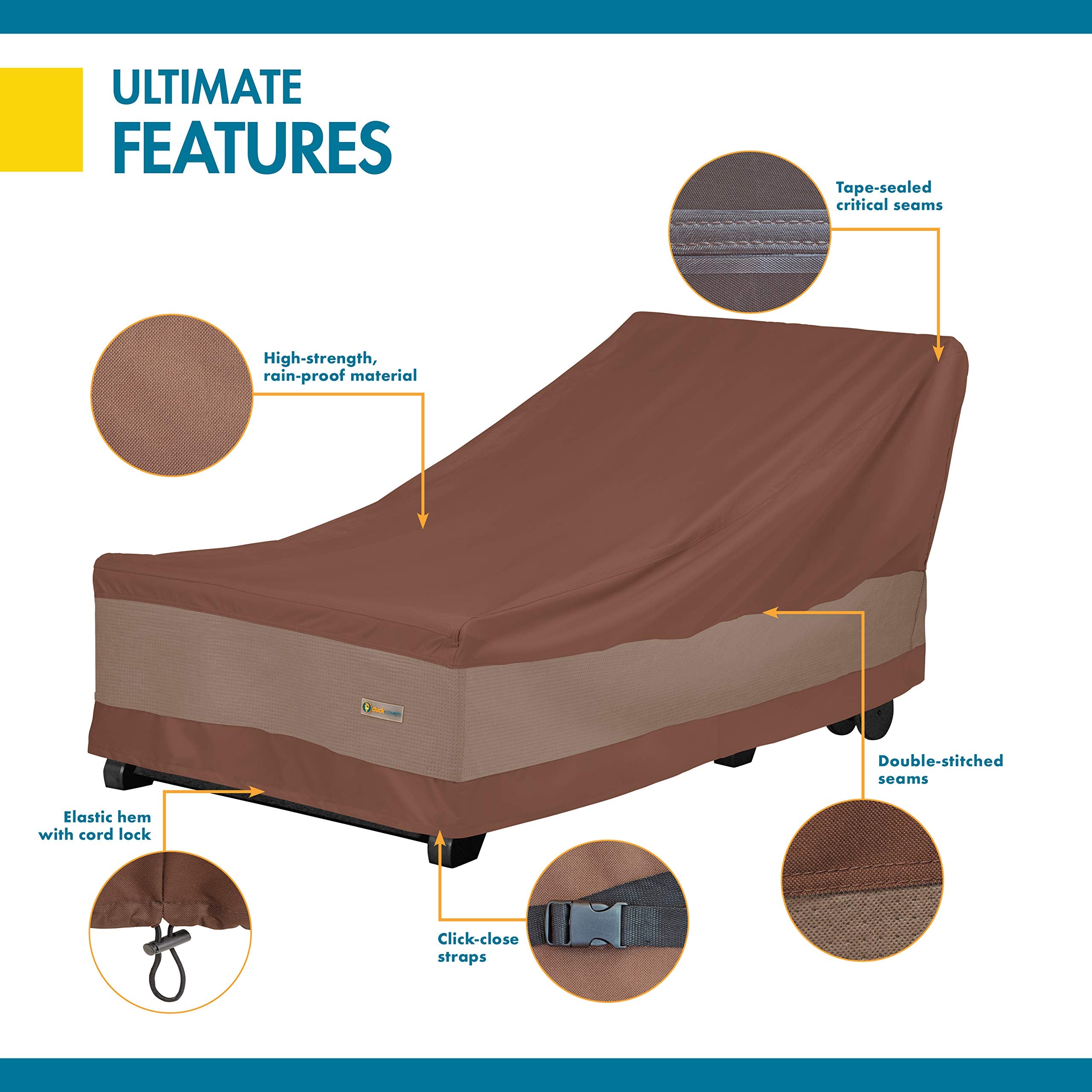 Duck Covers Ultimate Waterproof 80 Inch Patio Chaise Lounge Chair Cover, Patio Furniture Covers