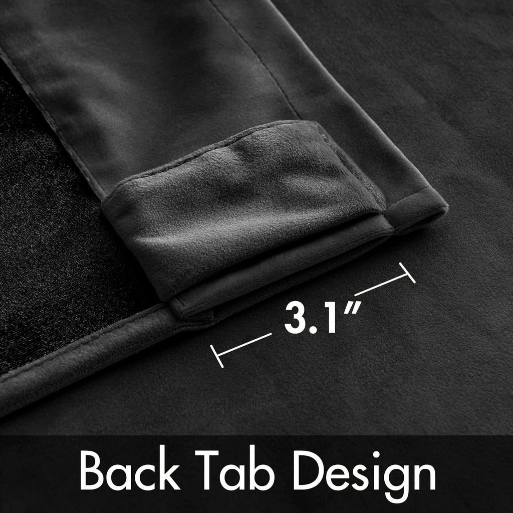 Miulee Black Velvet Curtains 63 Inch Length 2 Panels - Luxury Blackout Curtains For Bedroom Living Room Thermal Insulated Super Soft Window Drapes Rod Pocket & Back Tab, W52 X L63 Inches