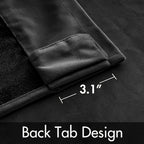 Miulee Black Velvet Curtains 63 Inch Length 2 Panels - Luxury Blackout Curtains For Bedroom Living Room Thermal Insulated Super Soft Window Drapes Rod Pocket & Back Tab, W52 X L63 Inches