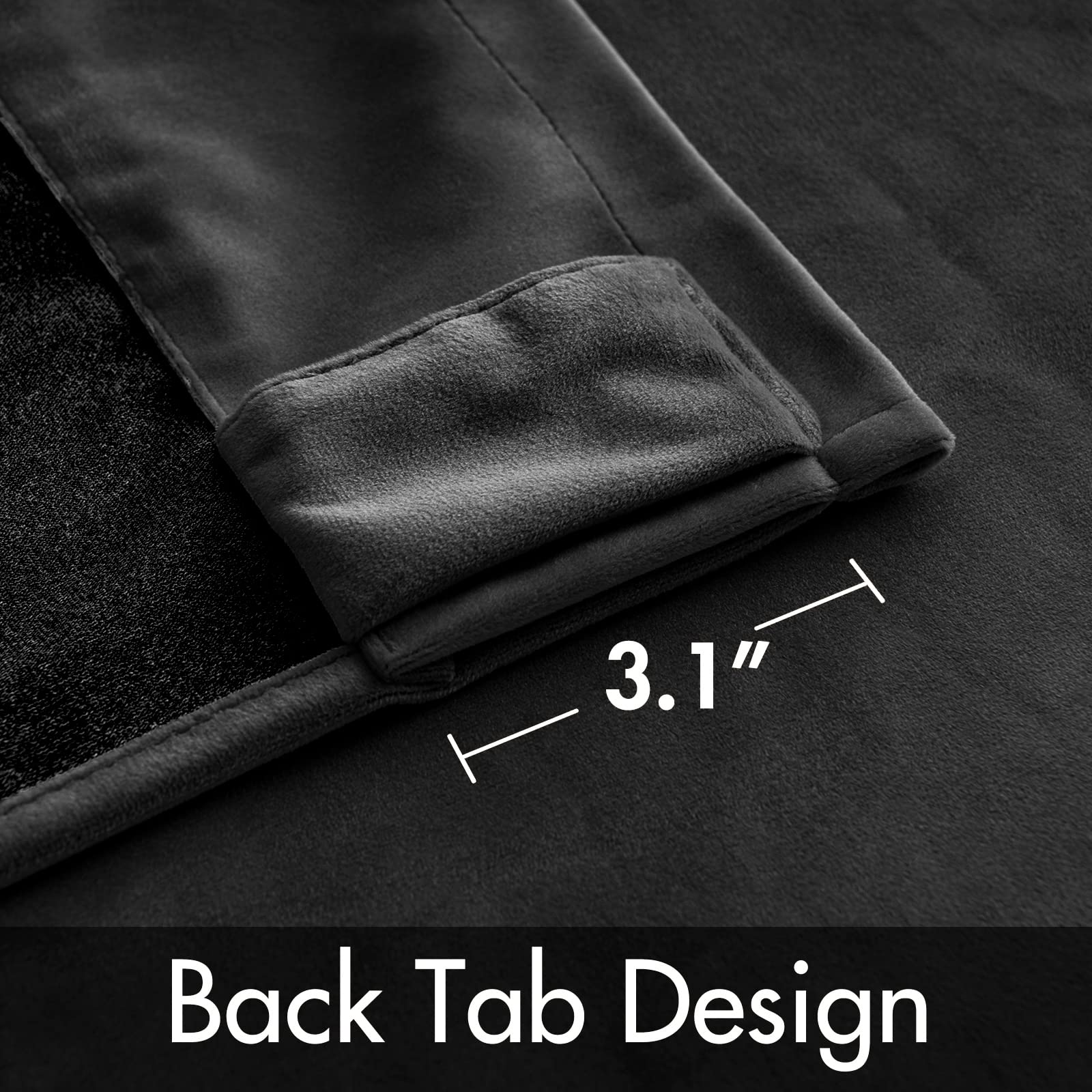 Miulee Black Velvet Curtains 63 Inch Length 2 Panels - Luxury Blackout Curtains For Bedroom Living Room Thermal Insulated Super Soft Window Drapes Rod Pocket & Back Tab, W52 X L63 Inches