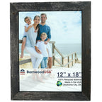 BARNWOODUSA | Farmhouse 12x18 Picture Frame | 1 1/2 inch Molding | 100% Reclaimed Wood | Rustic | Smokey Black