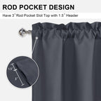 Dwcn Fall Valance Curtains For Kitchen Windows, Solid Short Topper For Basement, Room Darkening Curtain Valance, Rod Pocket Bath