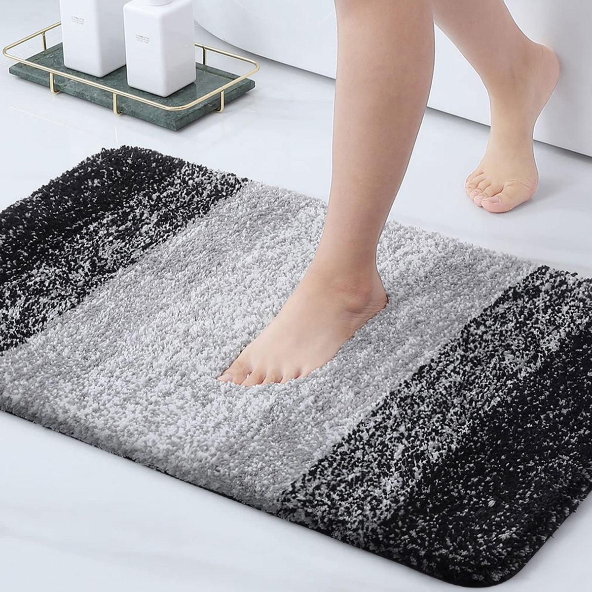Arotive Microfiber Bathroom Rugs, Shaggy Soft and Absorbent Bath Rug, Non-Slip, Thick Plush Bathroom Mat, Machine Washable Dry B