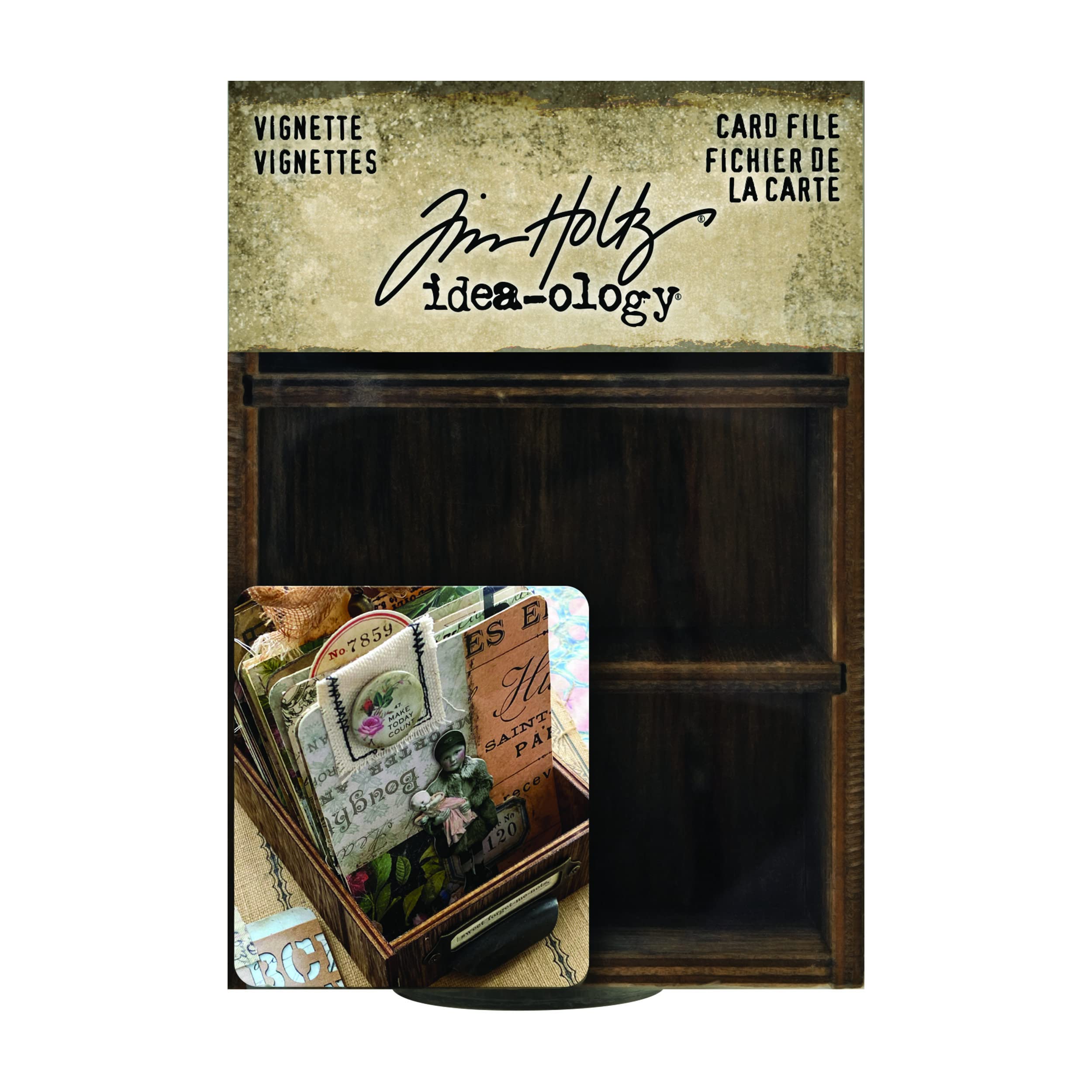 Tim Holtz Card File Vignette, Brown