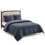 UGG Blissful Comforter Set, King/California King, Blue, Plush Polyester, Hypoallergenic Down Alternative, 2 Pillow Shams, Reversible