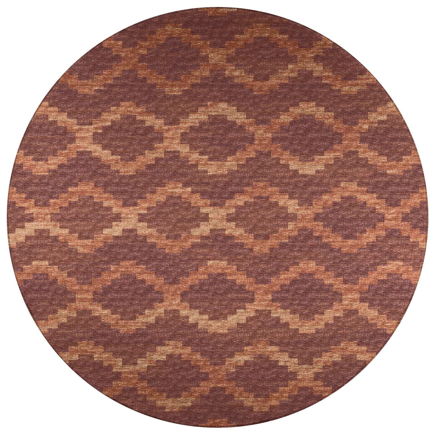 Sedona Sn9 Red Bohemian Rug Round 8' X 8'