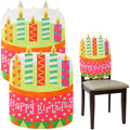 Tegeme Birthday Chair Cover 2 Pieces Kids Chair Cover Classroom Seat Decorations for Party Home School Office(Pink)