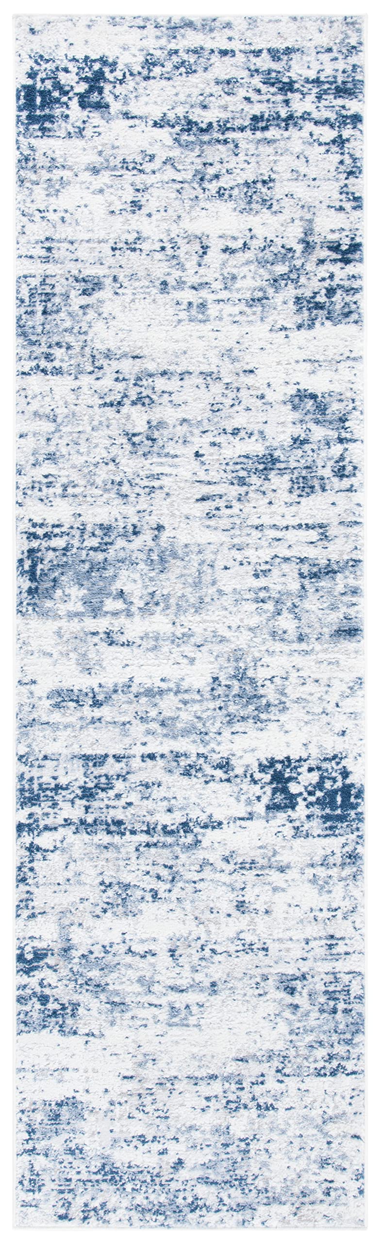 Safavieh Amelia Collection Runner Rug - 2'2'' X 20', Ivory & Navy, Modern Abstract Design, Non-Shedding & Easy Care, Ideal For H