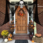 590' X 30' Halloween Creepy Cloth Spooky Halloween Decorations Indoor Outdoor Haunted House Party Decor Supplies Backdrops For