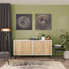 Sideboard Buffet Cabinet with Storage, 55" Kitchen Storage Cabinets with 4 Doors and Shelves (White & Natural)