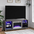 Ameriwood Home Lumina Fireplace Stand, TVs up to 70, Graphite Gray