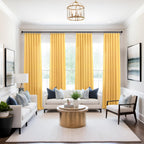 Mrs.Naturall Yellow Gold Curtains 90 Inch Length For Bedroom 2 Panels Pocket Fall Drapes Semi Sheer Light Filter Mustard Yellow Gold Curtains For Living Room Family Sitting Playroom Sunroom 52X90 Long
