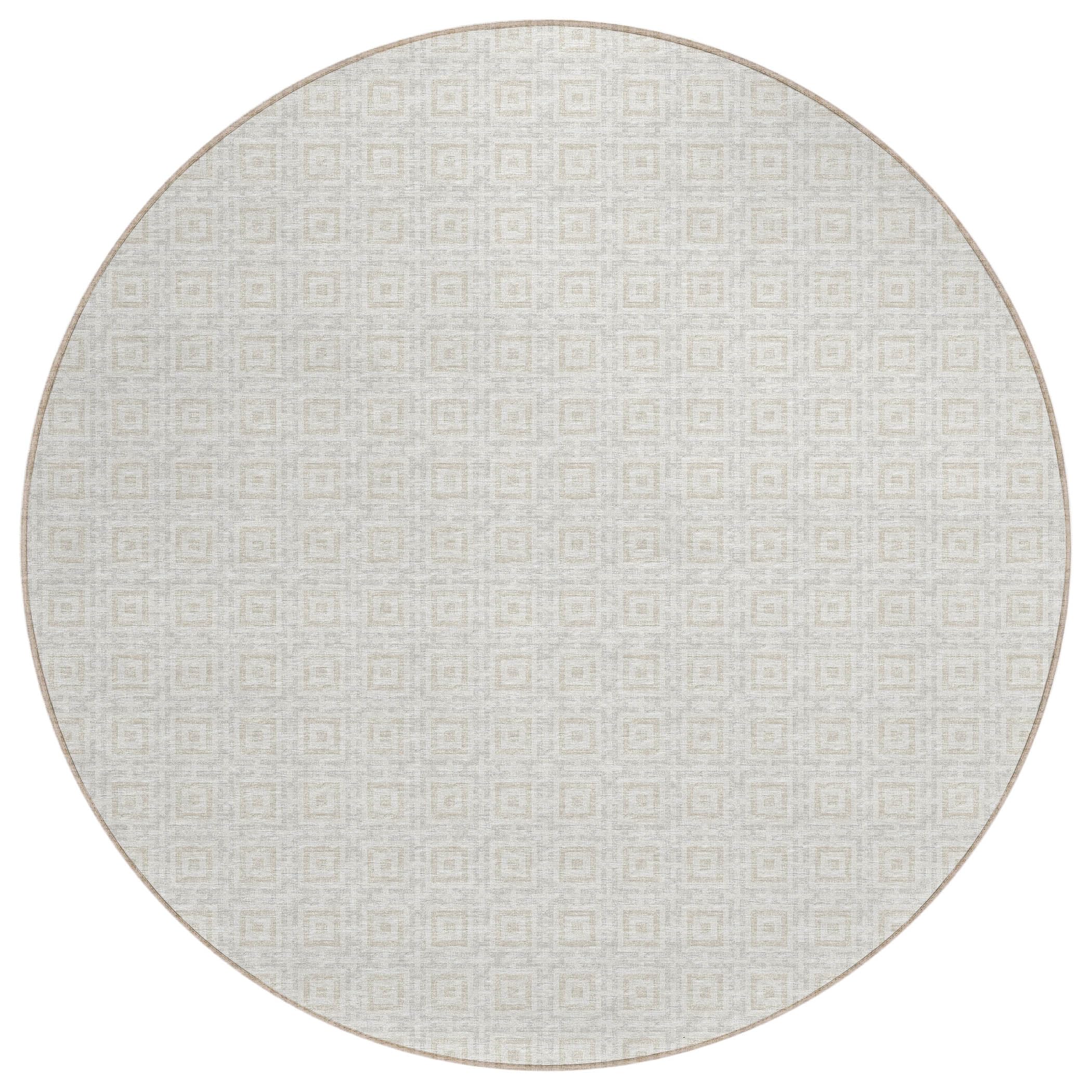 Dalyn Rugs Marlo MO1 Linen 6 x 6 Indoor Outdoor Area Rug, Easy Clean, Machine Washable, Non Shedding, Bedroom, Living Room, Di