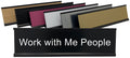 Work With Me People - Lotsa Laughs Funny Desk Plate (Pink W/Black Text)