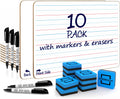 Scribbledo 10 Pack Double Sided Whiteboards Lined Dry Erase Board For Kids Ruled Writing Board Handwriting Practice For Kids Sma