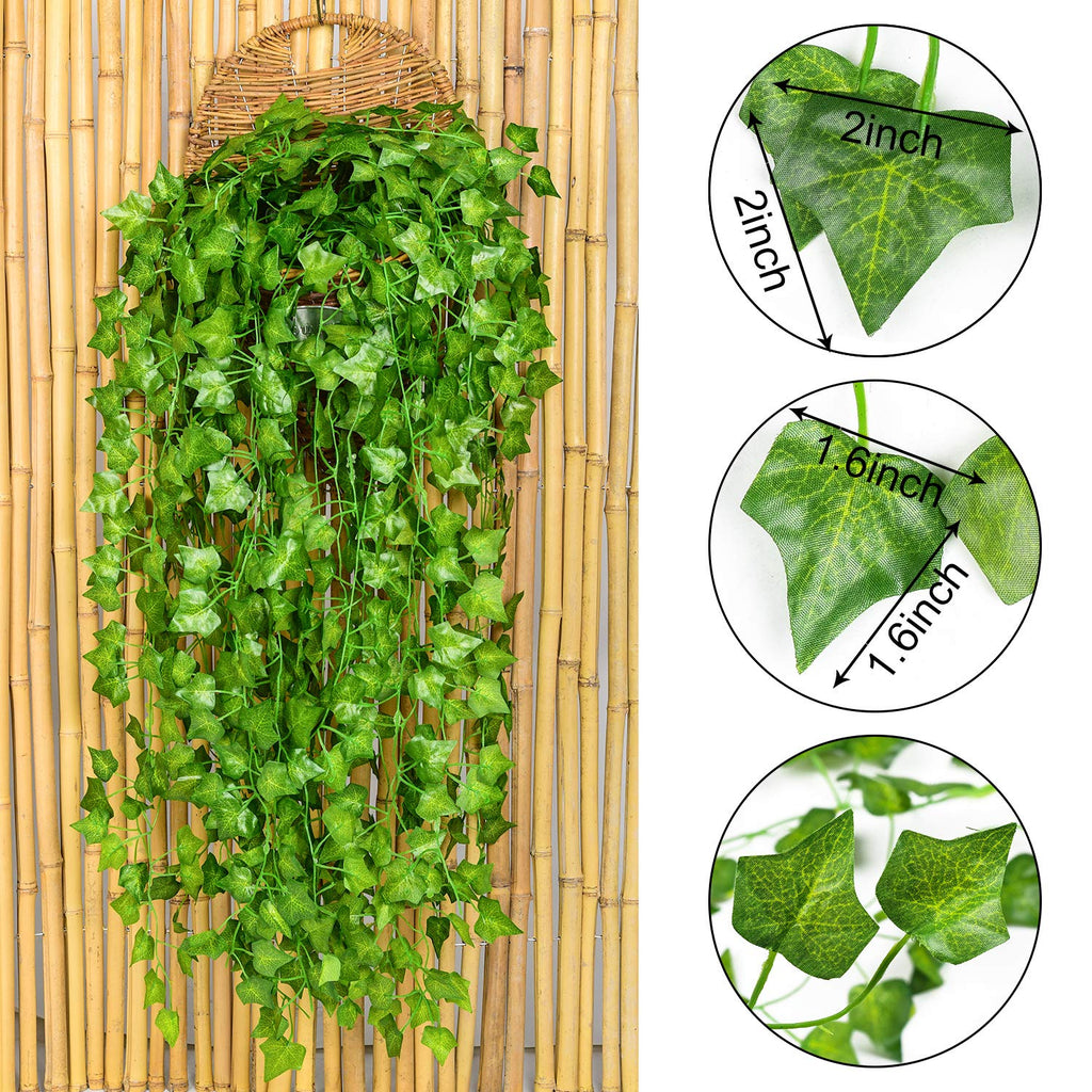 Dearhouse 84 Feet 12 Strands Artificial Ivy Leaf Plants Vine Hanging Garland Fake Foliage Flowers Home Kitchen Garden Office Wed